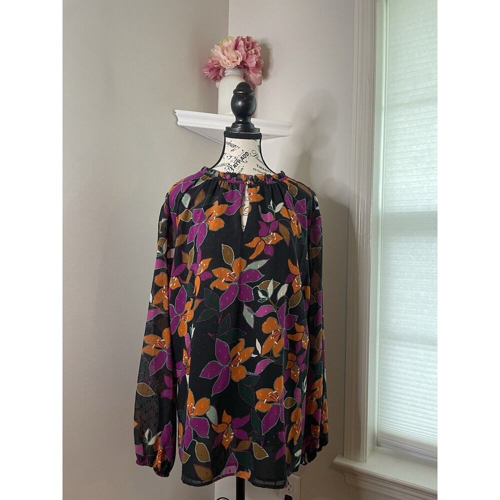 Calvin Klien Floral Pattern Button Blouse
